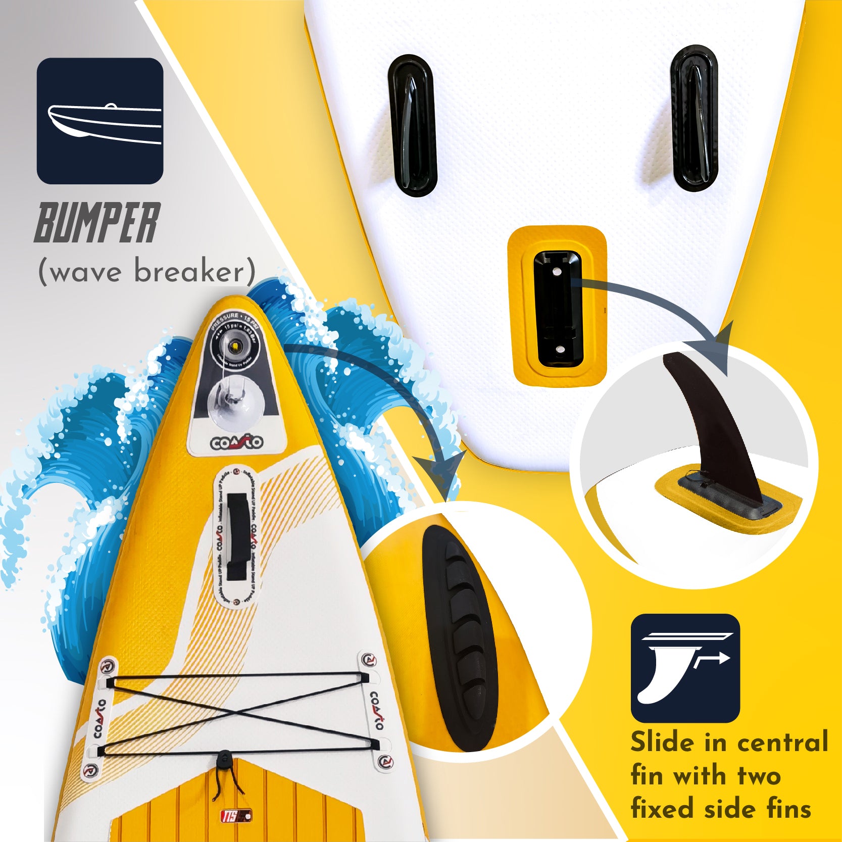 Prancha de Stand Up Paddle Insuflável Coasto Argo 11' – vista 8