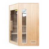 Sauna Tradicional de Interior ZEN Angular – 3 Lugares, Aquecedor Harvia Incluído