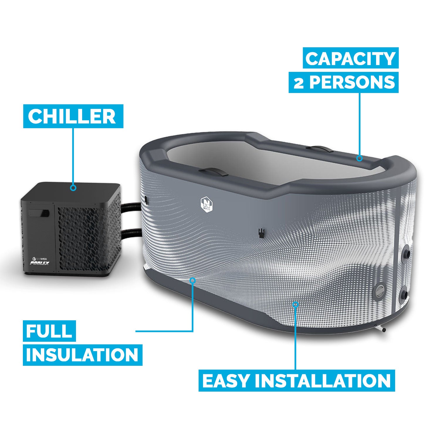 Refrigerador NetSpa Chiller Professional (3kW, 4kW ou 5kW) – Controlo de Temperatura 3°C a 40°C