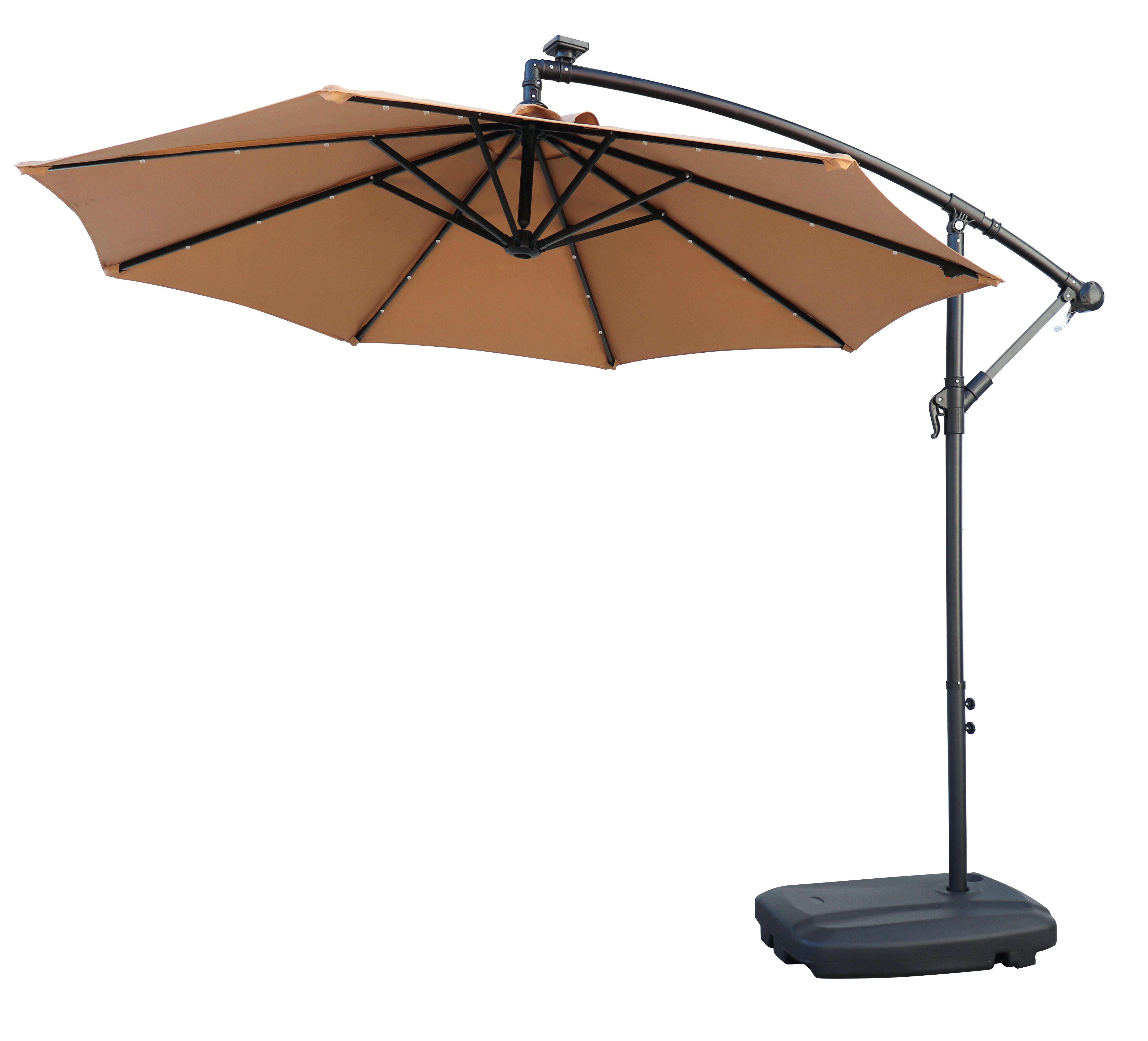 Guarda-Sol NetSpa Premium 250cm com LED Solar – Proteção UV50+ e Base com Rodas