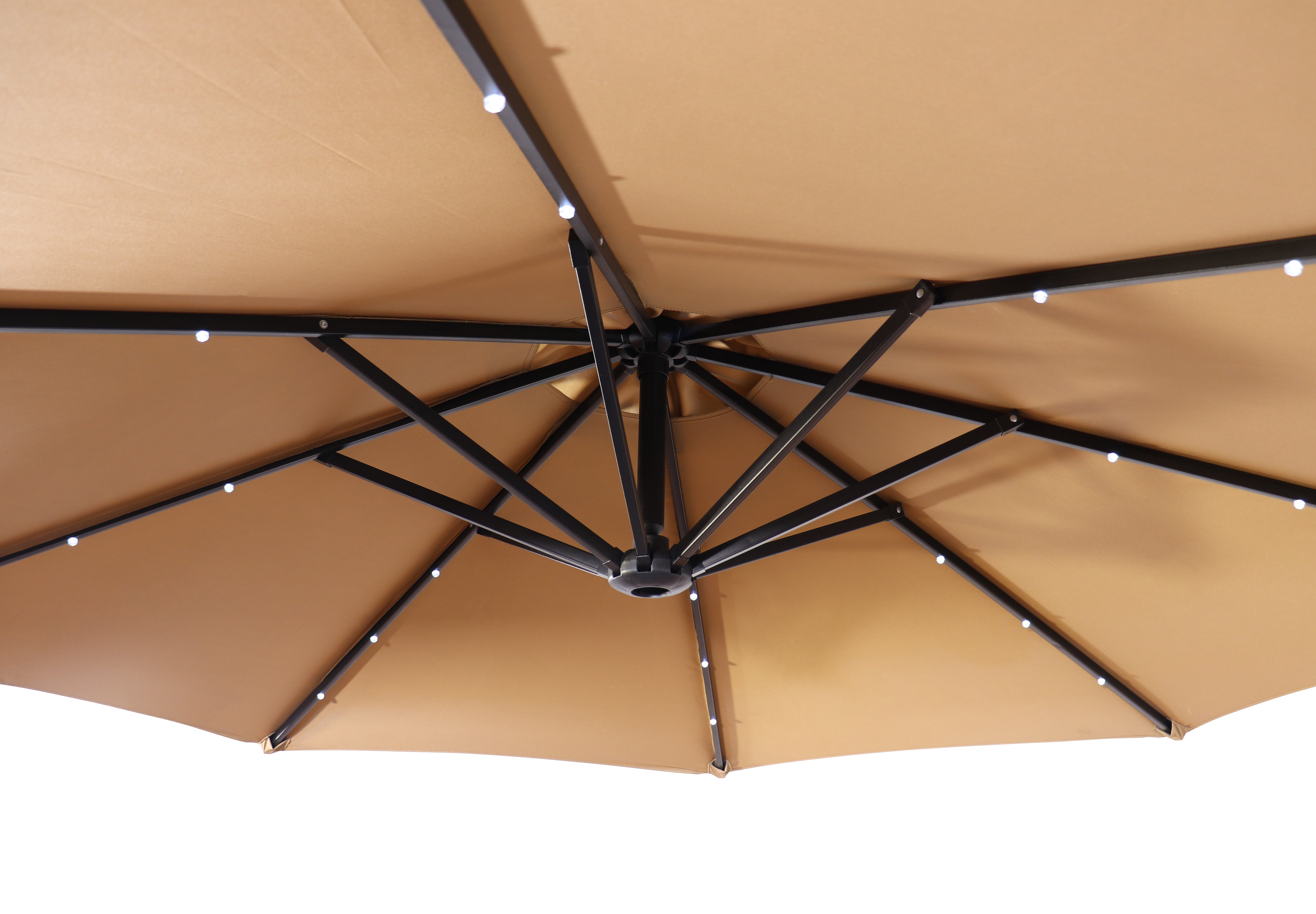 Guarda-Sol NetSpa Premium 250cm com LED Solar – Proteção UV50+ e Base com Rodas