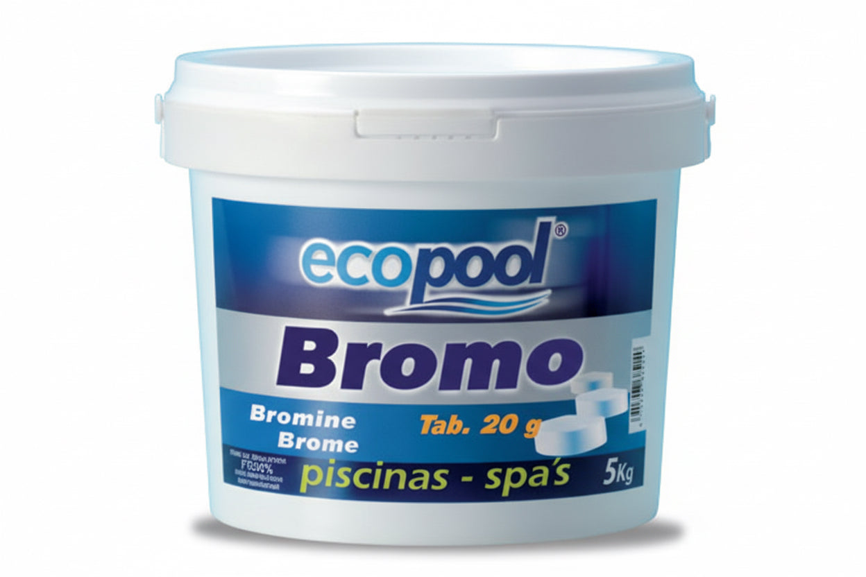 Bromo em Pastilhas T-30g ECOPOOL – Desinfetante de Alta Estabilidade para Spas e Águas Quentes