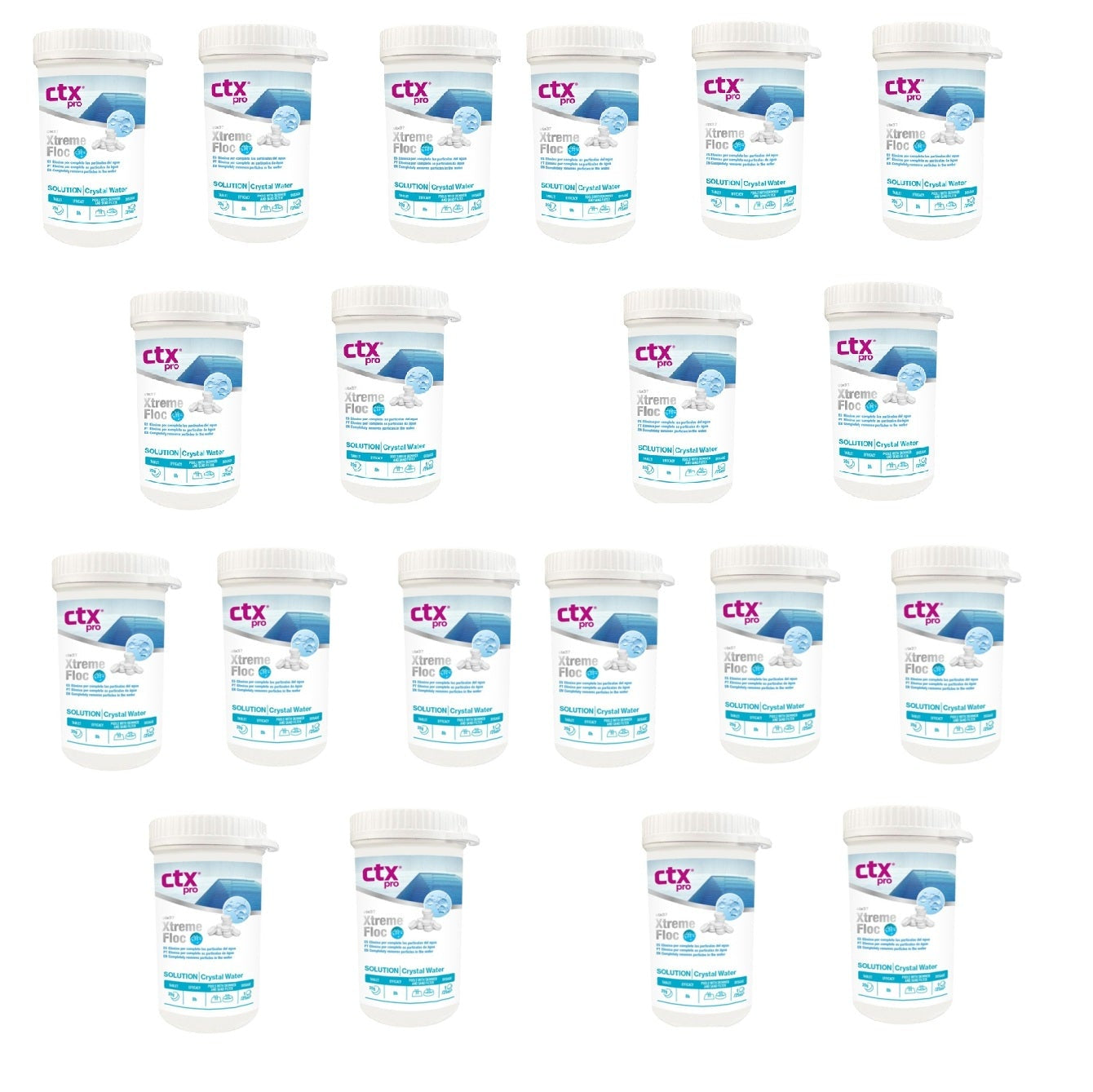 Floculante de Dupla Ação CTX-37 – Pastilhas de 20g para Transparência Total