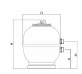 Filtro Laminado Superpool TE Lateral – Acabamento Gelcoat (D500 a D900)