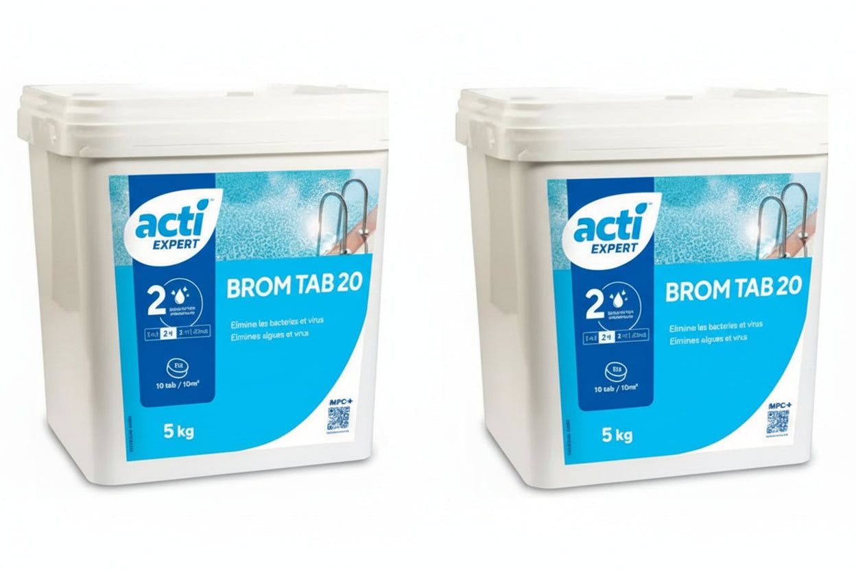 Acti Brom Tab 20 | Bromo em Pastilhas para Piscinas e Spas -1Kg /  5kg / Packs