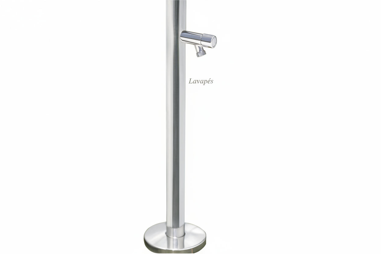 Duche Angel AstralPool – Elegância e Durabilidade em Aço Inox (Com ou Sem Lava-pés)