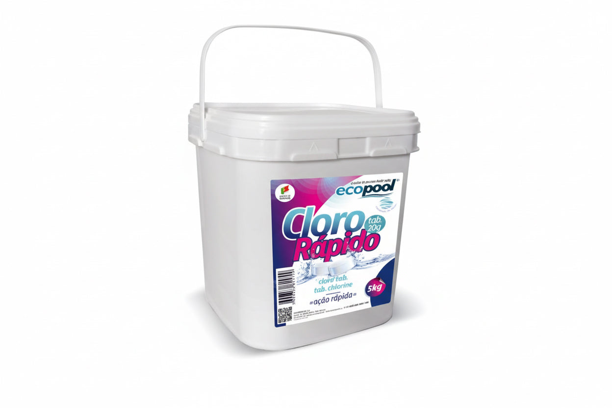 Cloro Rápido Ecopool T-20g – Pastilhas Efervescentes de Dissolução Instantânea