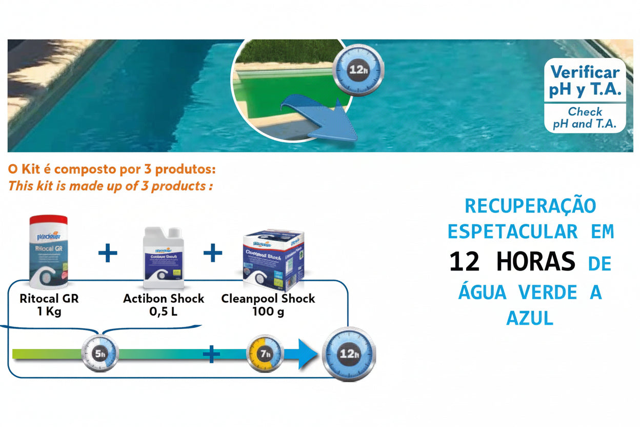 Kit SOS Água Verde Piscimar | Recuperação em 12 Horas | Sem Estabilizador