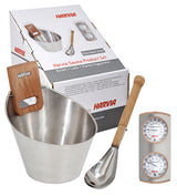 Kit de Acessórios Harvia para Sauna – Balde, Concha e Termo-Higrómetro em Inox