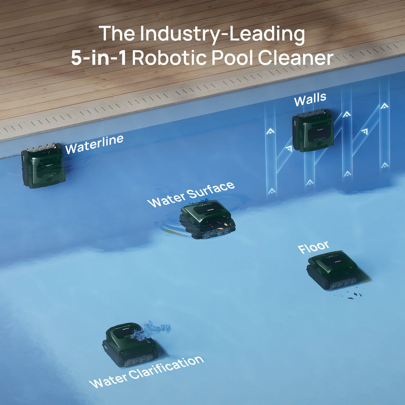 Robot de Piscina Sem Fios Beatbot AquaSense 2 Pro – Limpeza 5-em-1 com IA e Controlo Remoto