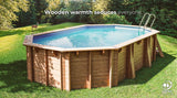 Piscina de Madeira Oval Vermela – 6,72m x 4,72m x 1,46m