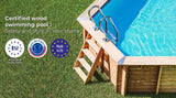Piscina de Madeira Oval Vermela – 6,72m x 4,72m x 1,46m