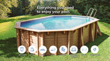Piscina de Madeira Oval Vermela – 6,72m x 4,72m x 1,46m