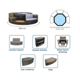 Spa Semirrígido NetSpa Octopus com Mobiliário – 4 a 6 Lugares, Conjunto de 5 Módulos