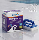 Piscimar PM- 663  Cleanpool Tab 20 - Clarificante e Coagulante em Pastilhas (Resultados em 24h) Oferta da Escova de Mão Kokido