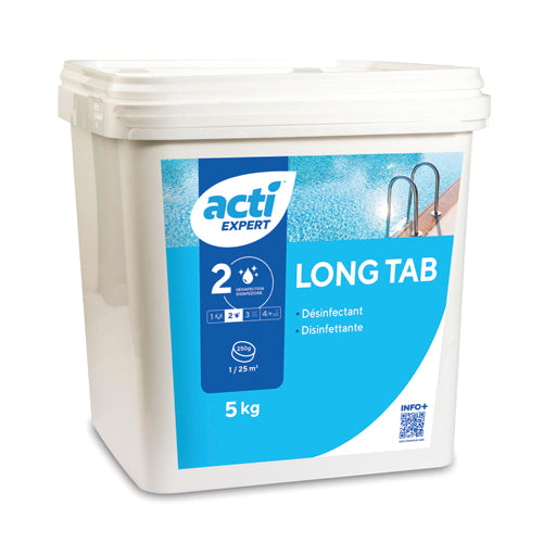 Cloro Pastilhas 250g Long Tab ACTI Expert 5kg | Dissolução Lenta