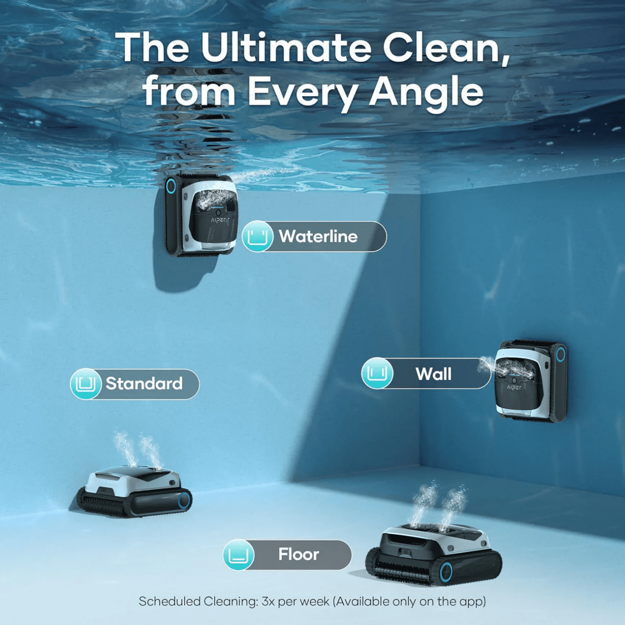 Robot de Piscina Sem Fios Aiper Scuba N1 Max – Limpeza Total: Fundo, Paredes e Linha de Água