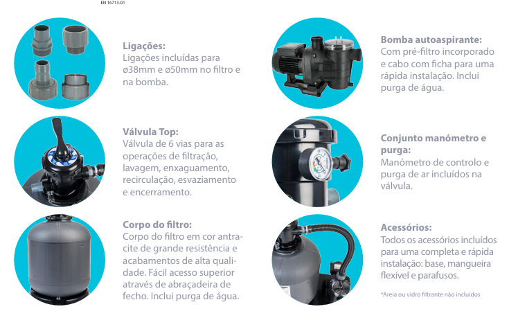 Sistema de Filtração Monoblock Galactic - Conjunto Completo de Filtro e Bomba