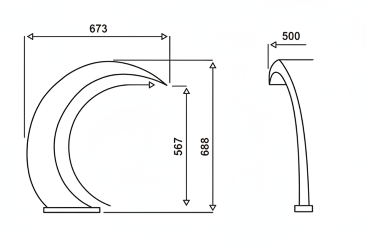 Cascata de Piscina Bali - Design Imponente em Aço Inox (Caudal 30 m³/h)