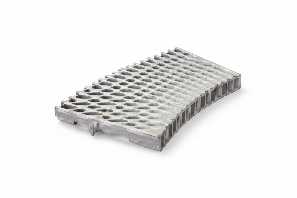 Grelha Curva 20mm para Caleira de Piscina – Transversal Contínua em Polipropileno (UV Resistant)