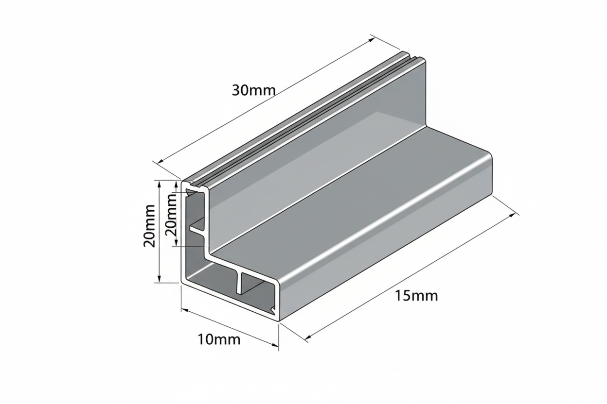 Perfil para Grelha de Piscina 20mm – Calha de Suporte em PVC de Alta Resistência