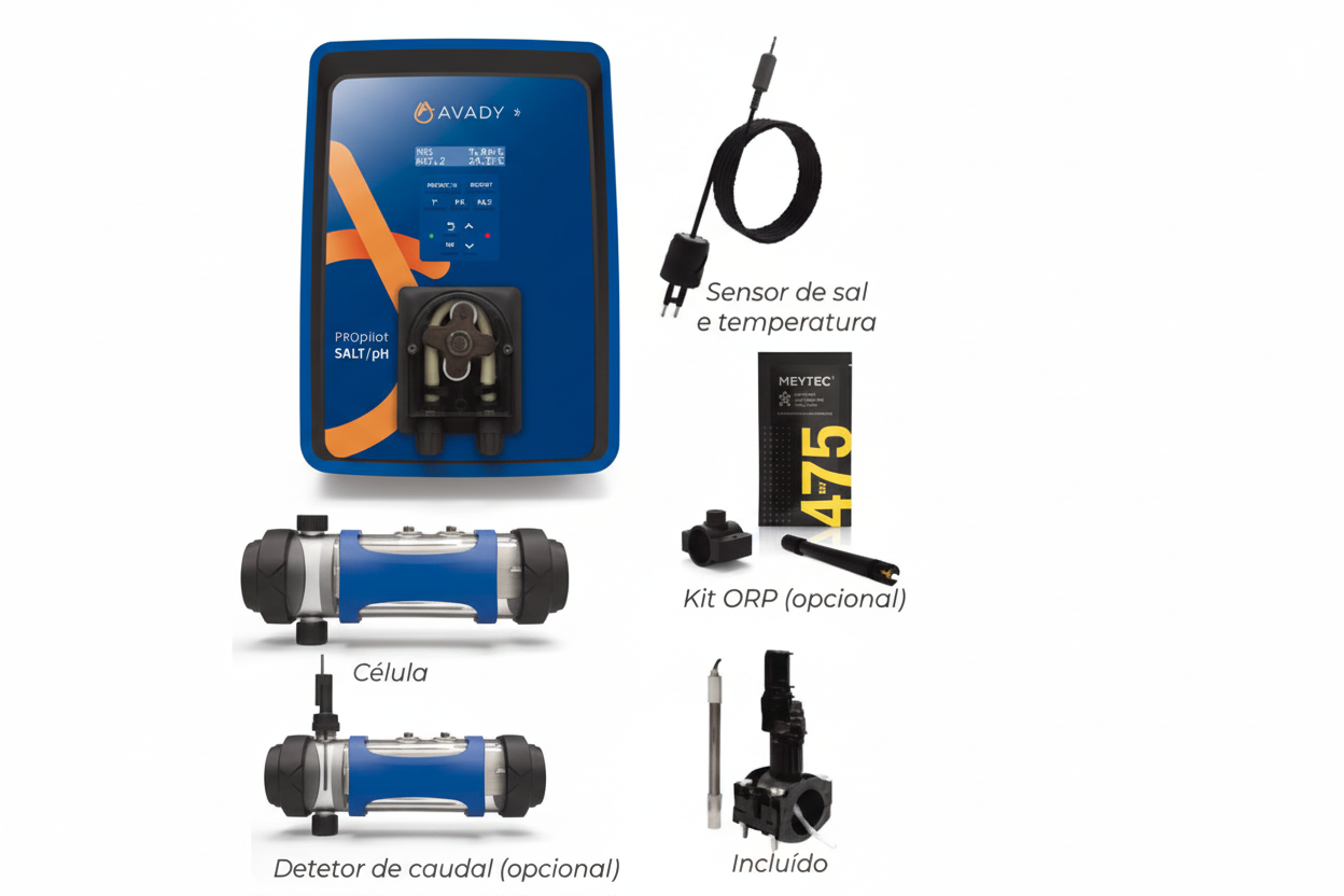 Sistema de Eletrólise PROpilot® Salt/pH – Tratamento Inteligente "Low Salt" com Controlo de pH