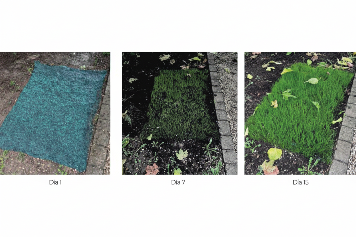 Relva Natural TurfQuick Rolo de 25 m2 – Tapete Pré-Semeado Biodegradável (Resultados em 15 Dias)
