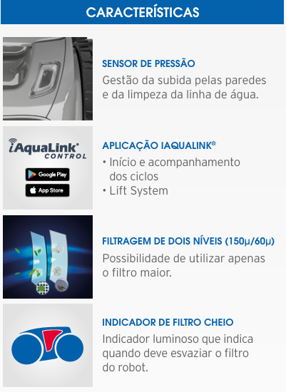Robot Limpa Fundos Zodiac Alpha iQ OA 6600 iQ – Aspirador de Piscina Elétrico e Automático Inteligente