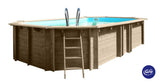 Piscina de Madeira Oval Vermela – 6,72m x 4,72m x 1,46m