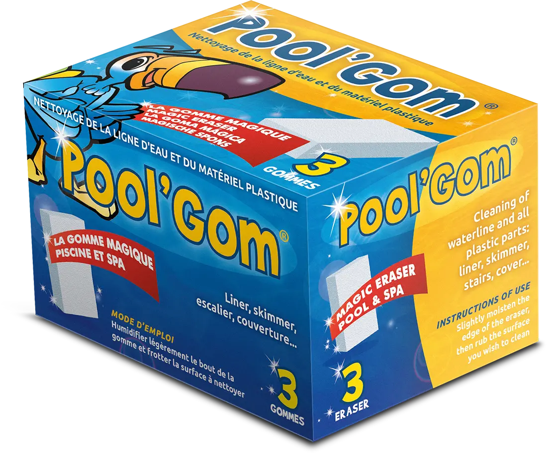 Pool’Gom® Toucan: Conjunto de 3 Esponjas Mágicas para Limpeza de Linha de Água e Acessórios