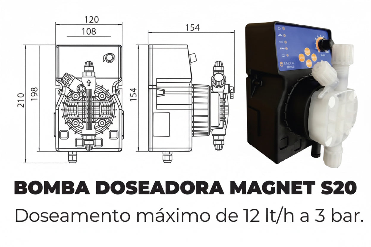 Bomba Doseadora Eletromagnética Avady Magnet (S10, S20 e S40) – Fluxo Constante Ajustável