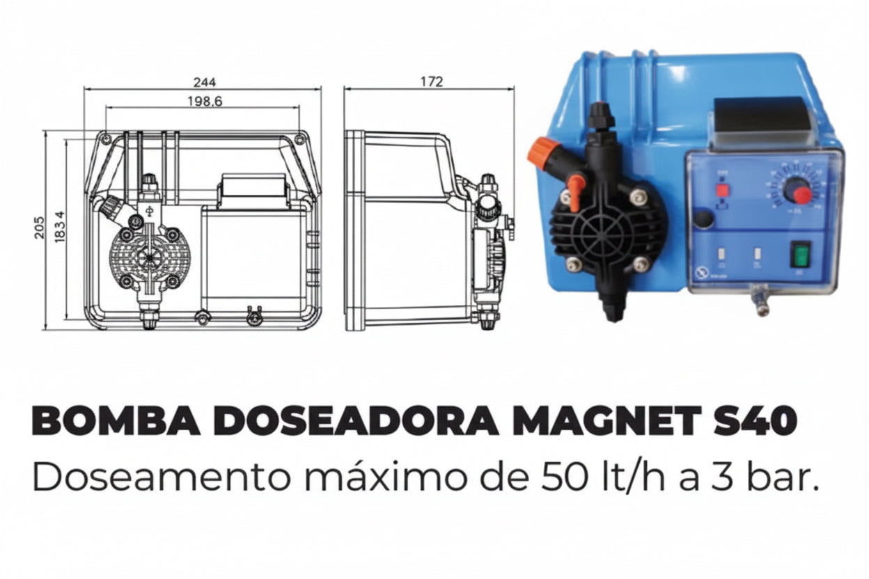 Bomba Doseadora Eletromagnética Avady Magnet (S10, S20 e S40) – Fluxo Constante Ajustável
