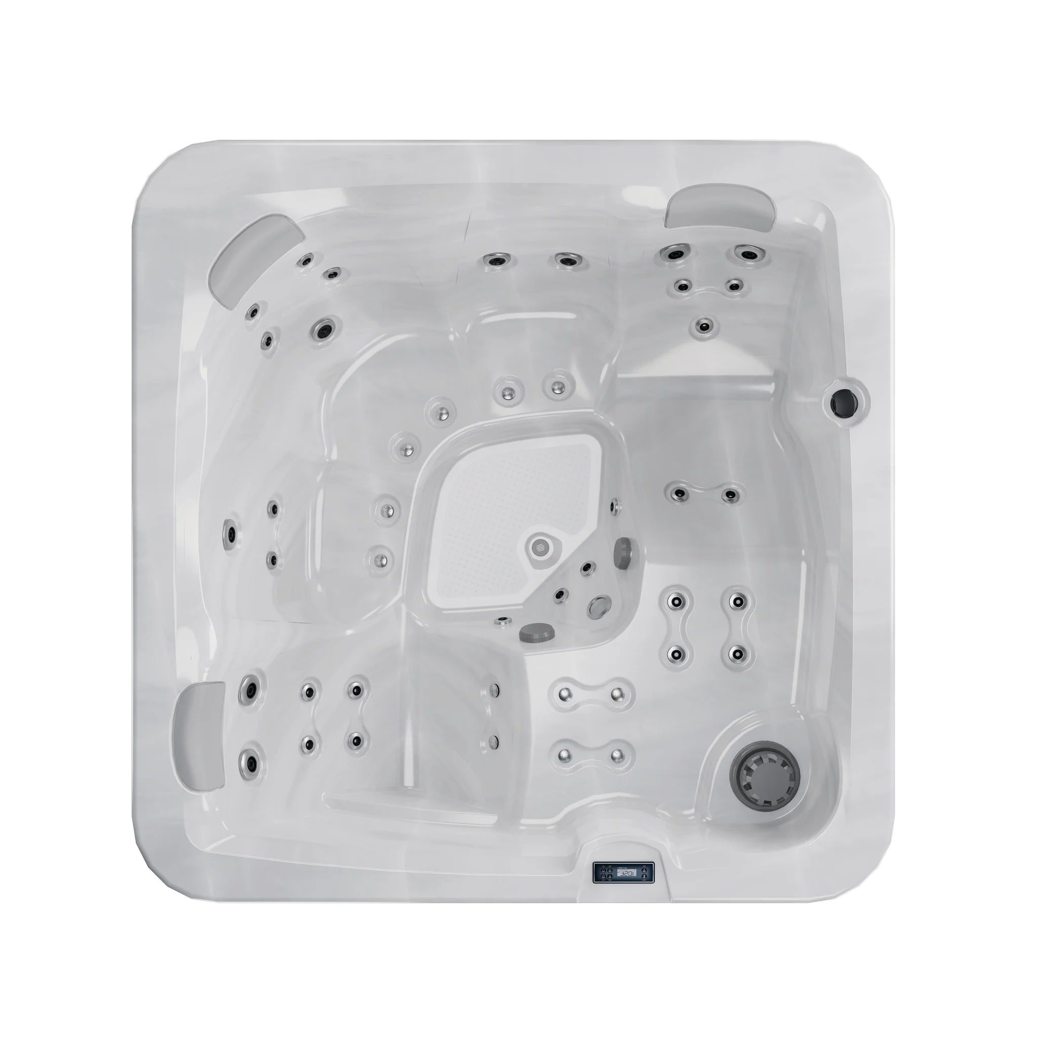 Spa AstralPool Malea (1,98m x 1,98 x 0,74m) – 5 Lugares, 44 Jatos, Design Portátil & Áudio 2.0