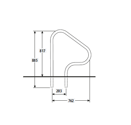 Corrimão para Piscina FX-04 em Inox A316L - Ecopool (Ref. 87015)