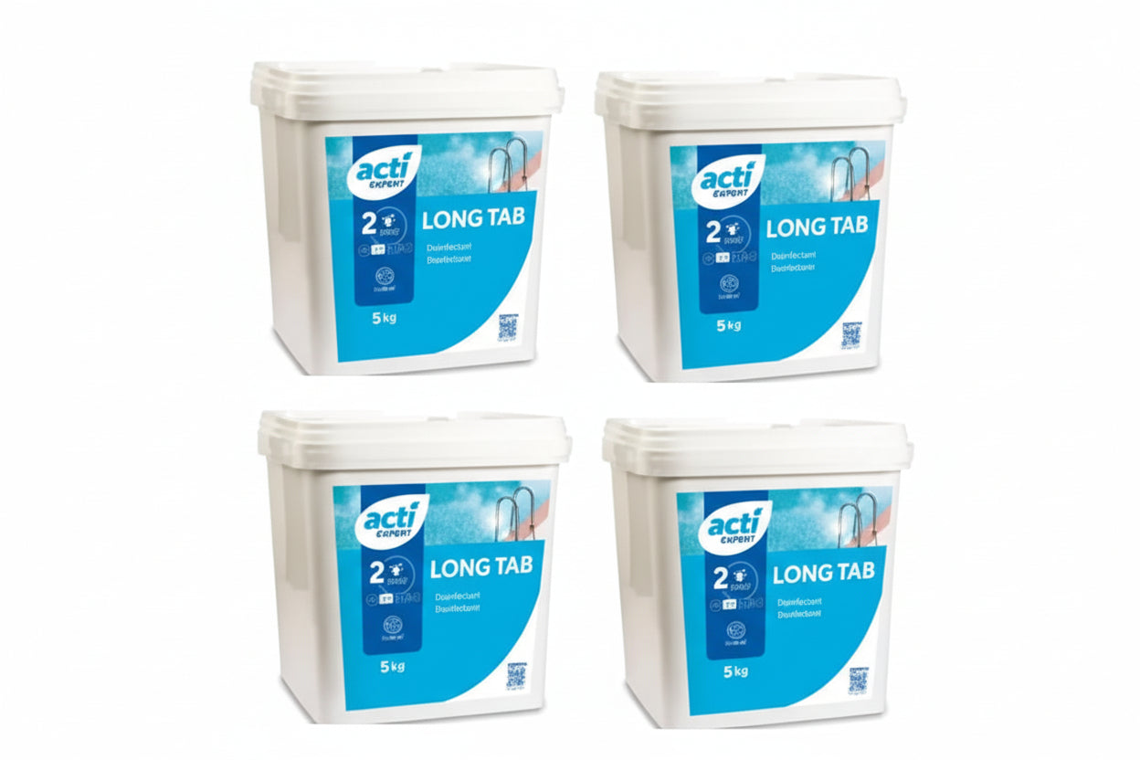 Cloro Pastilhas 250g Long Tab ACTI Expert 5kg | Dissolução Lenta