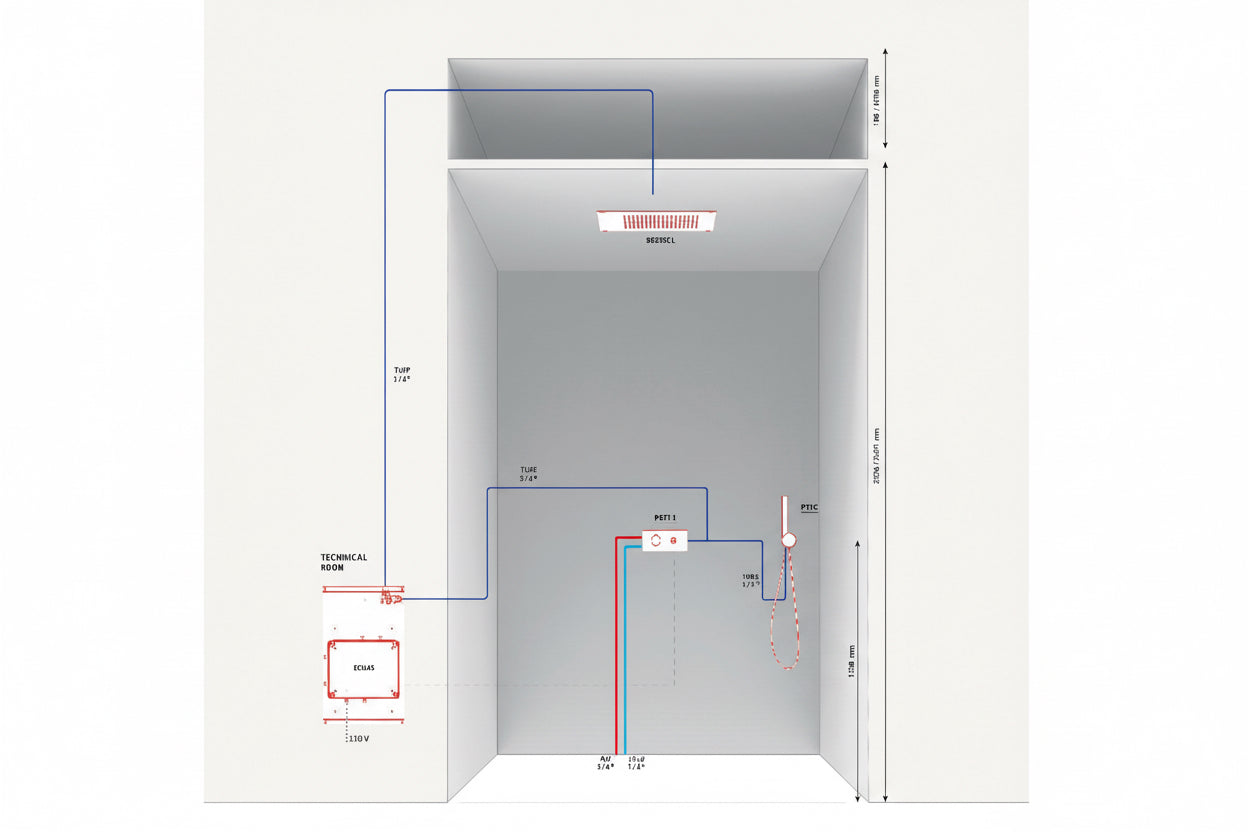 Sistema de Duche Bitérmico Lumina – Iluminação LED e Controlo Termostático de Luxo