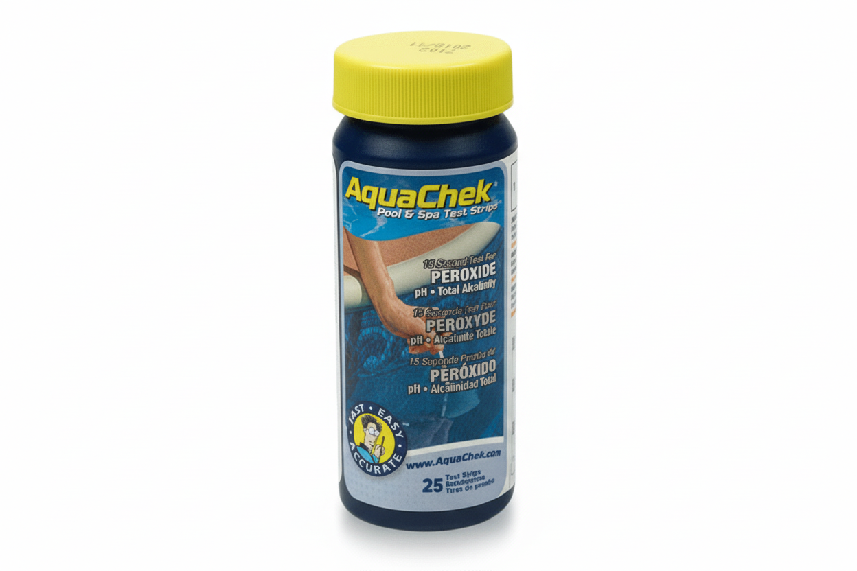 Tiras de Teste AquaCheck Peróxido 3 em 1 – Análise de Oxigénio Ativo, pH e Alcalinidade