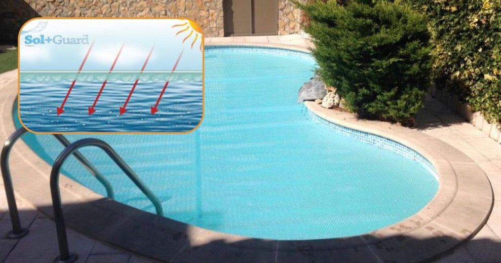 Cobertura térmica para piscina GeoBubble Sol+Guard 500 microns translúcida
