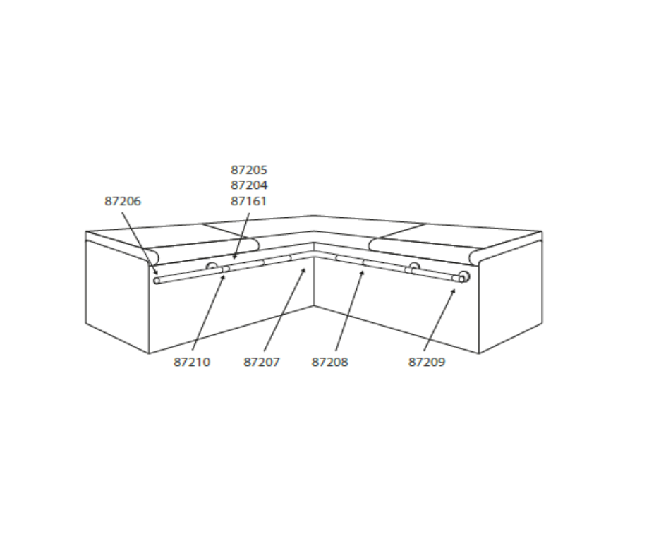 Suporte de Parede para Tubo Ø 43 mm em Inox A316L - Flexinox Pool