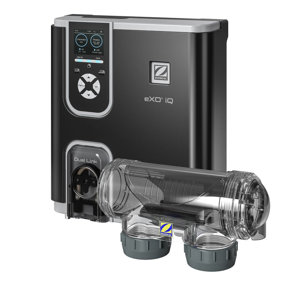 Sistema de Eletrólise Salina Zodiac eXO® iQ – Controlo Inteligente de Piscina