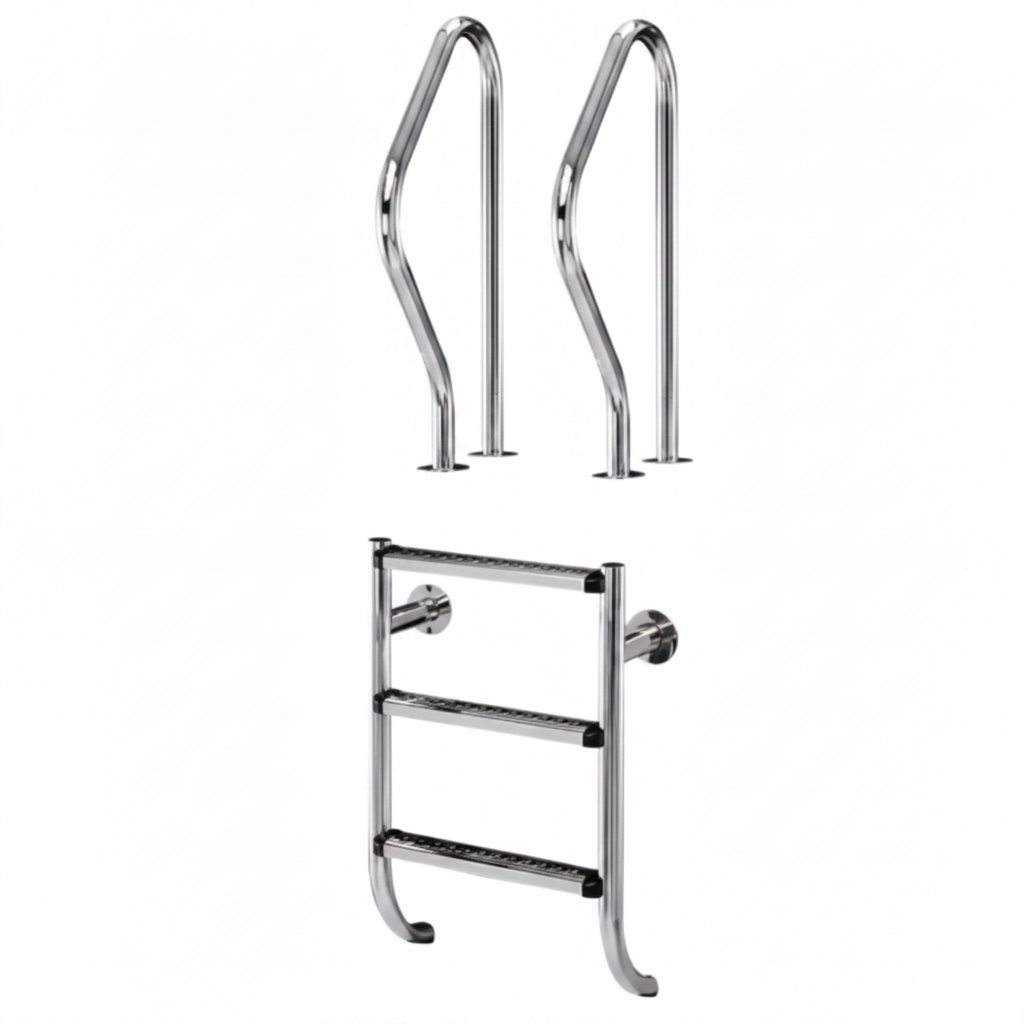 Escada de Piscina em Aço Inox AISI 316 Eletropolida - Elevada Resistência à Corrosão