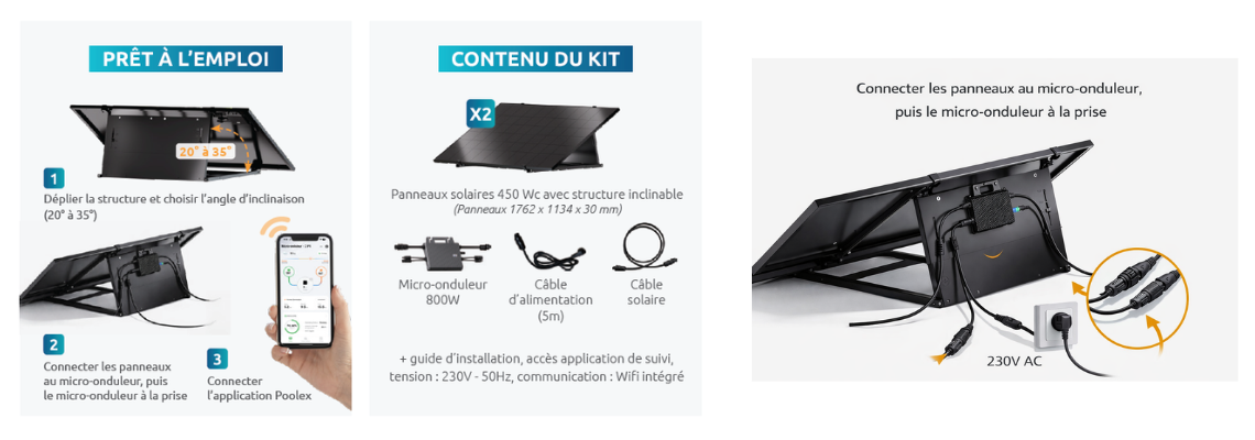 Kit Solar Fotovoltaico Poolex Solaire Plug & Play 900 Wp – Poupança Energética Imediata