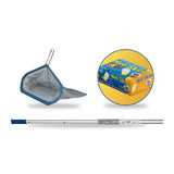 Kit Outono Sem Folhas Essencial – apanha-folhas de bolsa AstralPool, vara telescópica 1,8–3,6 m e pré-filtros Net'Skim