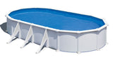 Piscina de Aço Branca ATLANTIS Oval 730x375x132cm – Kit Completo XL de Alta Resistência
