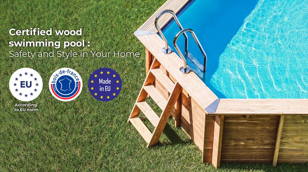 Piscina de Madeira Oval Shop4Pool Macadamia – 632 x 335 x 130 cm – Pinho Francês Tratado