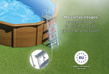 Piscina Redonda PACIFIC em Aço (Aspeto Madeira) – Ø 3,50m x 1,20m – Kit Completo