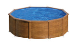 Piscina Redonda PACIFIC em Aço (Aspeto Madeira) – Ø 3,50m x 1,20m – Kit Completo
