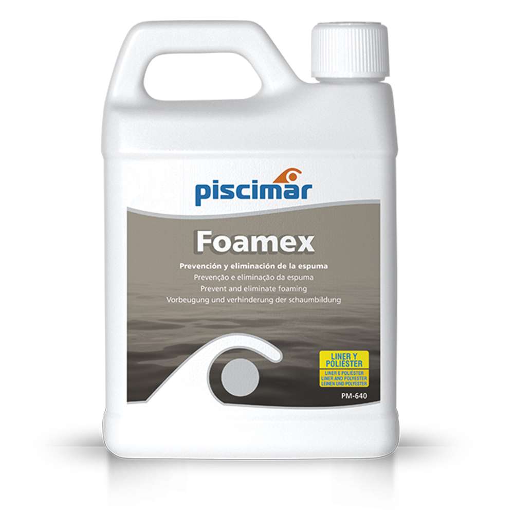 Piscimar PM-640 Foamex - Eliminador de Espuma Instantâneo para Piscinas, SPAs e Jacuzzis (1L)
