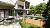 Piscina de Madeira Oval Vermela – 6,72m x 4,72m x 1,46m
