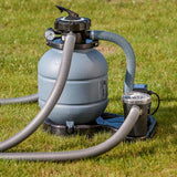 Piscina de Aço Branca ATLANTIS Oval 500x300x132cm – Kit Premium com Filtro de Areia e Tapete Protetor